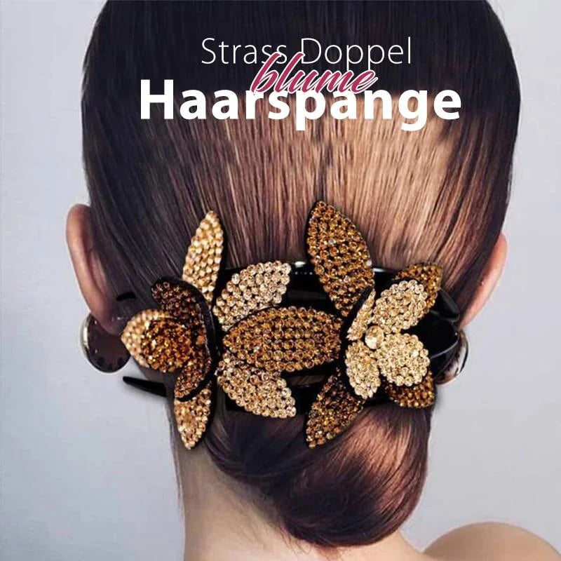 1 +1 GRATIS | GlamClasp™ – Strass Doppelblume Haarspange