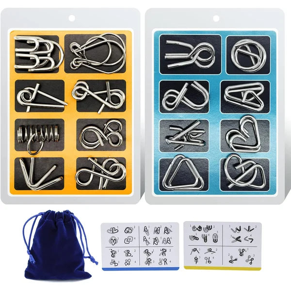 1+1 GRATIS | KopfKlick™ – 8-teiliges Metallpuzzle für echte Denksport-Fans