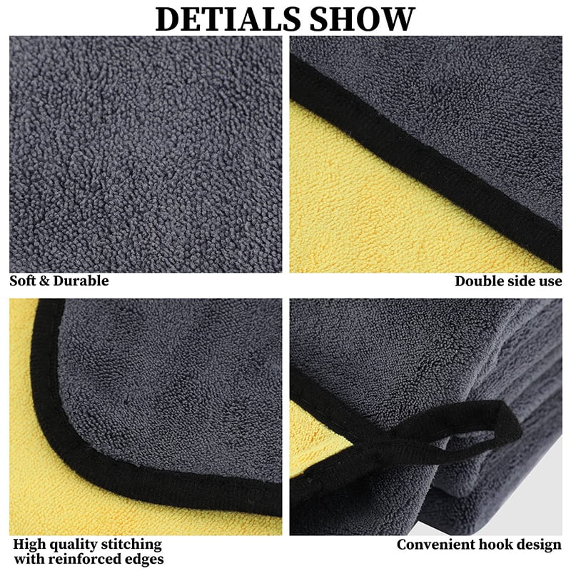 5+5 GRATIS | CarLuxPro™ – 3er-Set Premium Biltücher aus Mikrofaser-Korallfleece