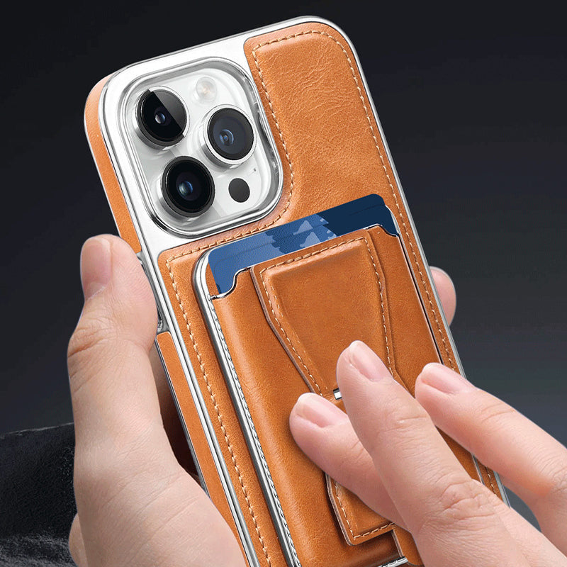 MagLeather™ – Elegante iPhone-Hülle mit magnetischer Halterung & Kartenfach