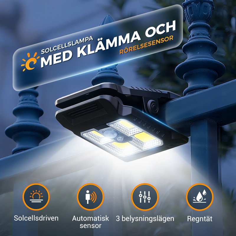 SolarGuard ClipLight™ – Bewegungslicht ohne Kabel & Stromkosten