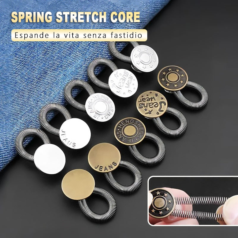 FlexiButton – Elastische Jeansverlängerung aus Metall (10er-Set)