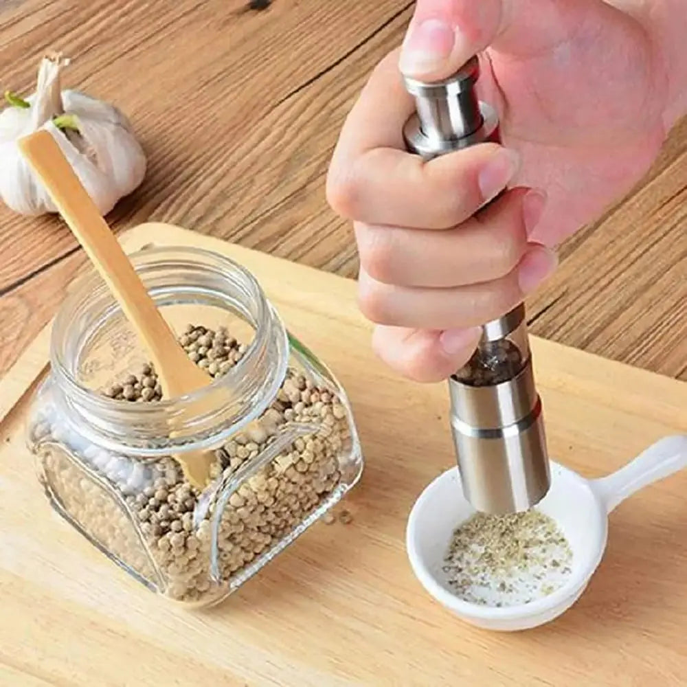 AromaGrind™ – Salz- & Pfeffermühlen-Set | Verstellbarer Mahlgrad | Edelstahl & Glas