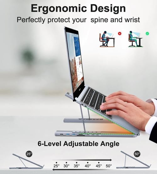 ProDock Stand – 8-in-1 Laptopständer mit USB-C Hub!