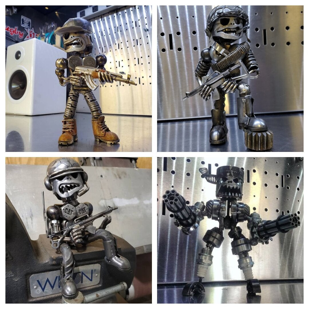 StahlMut™ – Handgemachter Metall-Soldat aus echten Autoteilen