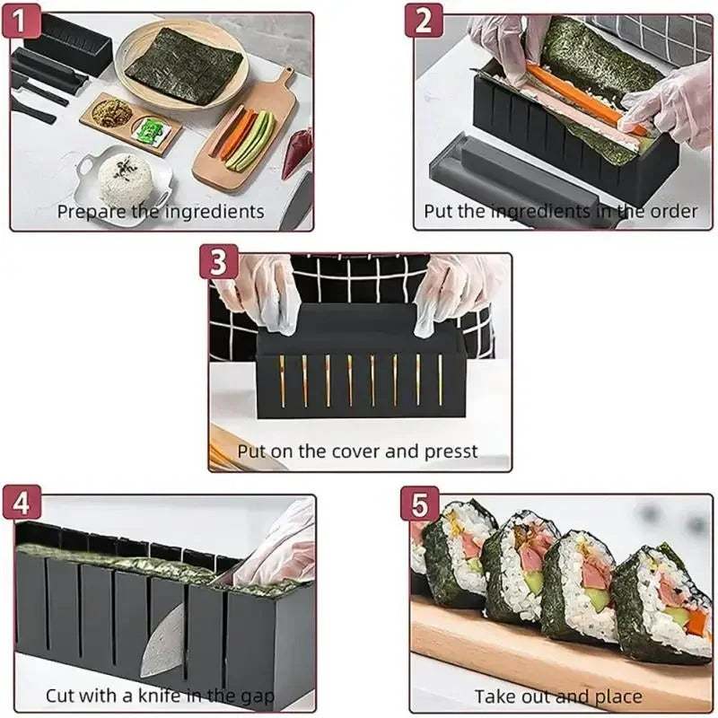 MakiMaster™ – 10-teiliges Sushi-Macher-Set | Antihaft & Lebensmittelecht