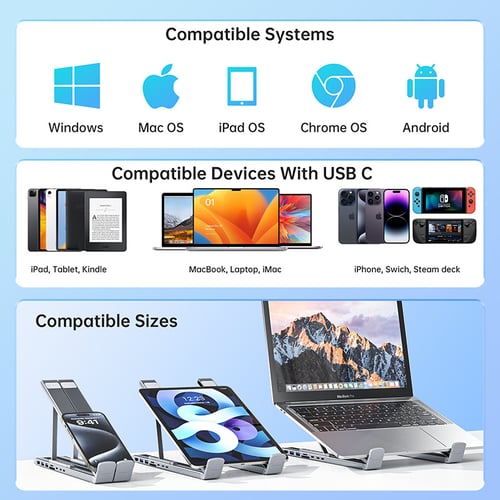 ProDock Stand – 8-in-1 Laptopständer mit USB-C Hub!