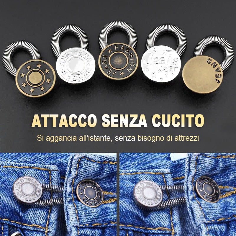 FlexiButton – Elastische Jeansverlängerung aus Metall (10er-Set)