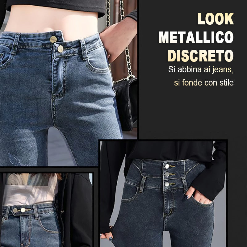 FlexiButton – Elastische Jeansverlängerung aus Metall (10er-Set)
