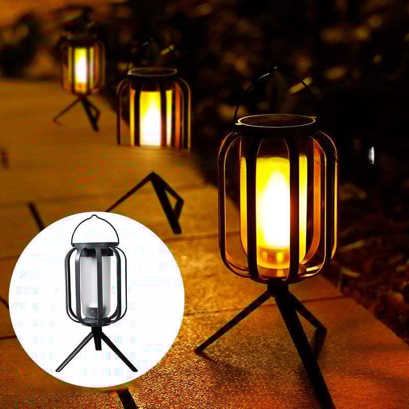 FlameGlow – Solar Laterne mit 4 Lichtmodi | Für Camping, Garten & gemütliche Abende