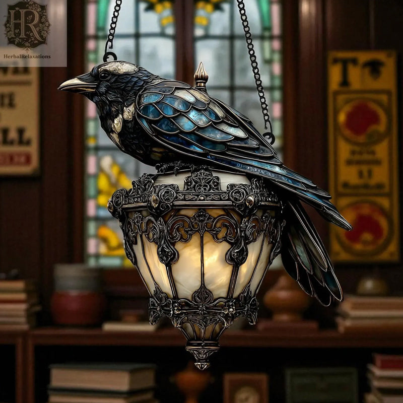 Rabenlicht – Mystische Glaslaterne im Gothic-Stil