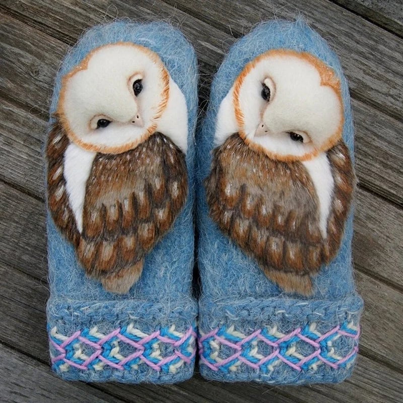 OwlWarm™ – Warme Winterhandschuhe mit Eulenmotiv