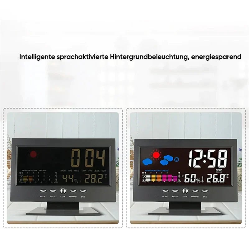 MeteoClock™ – Digitaler Wecker mit Temperatur- & Feuchtigkeitsanzeige