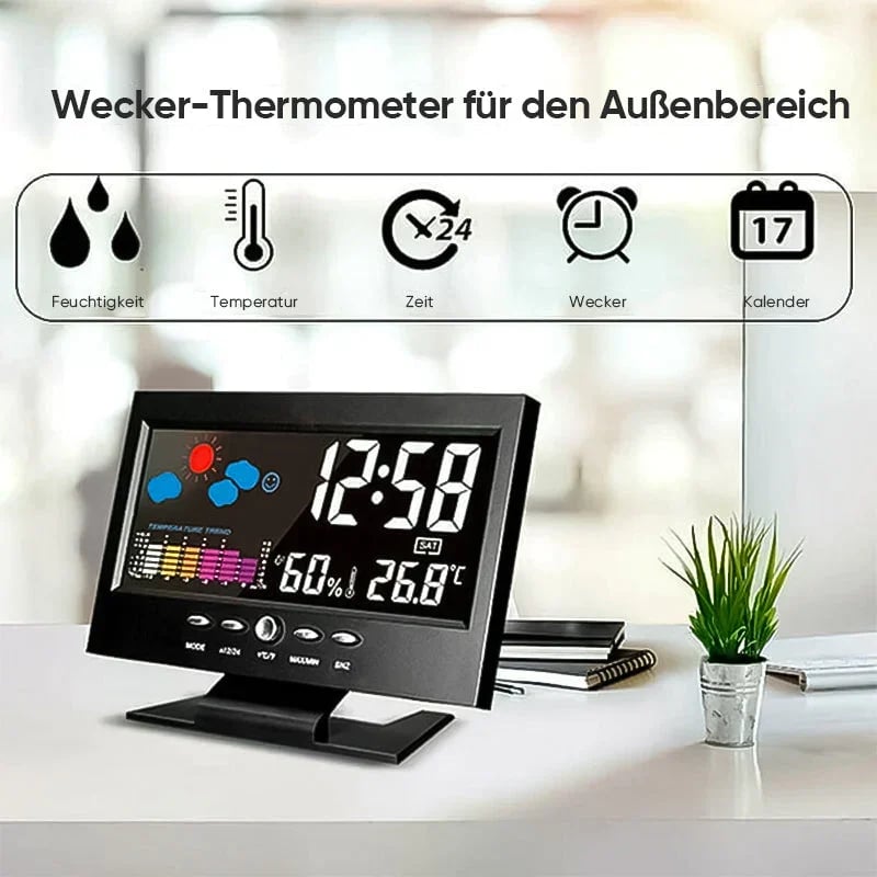 MeteoClock™ – Digitaler Wecker mit Temperatur- & Feuchtigkeitsanzeige