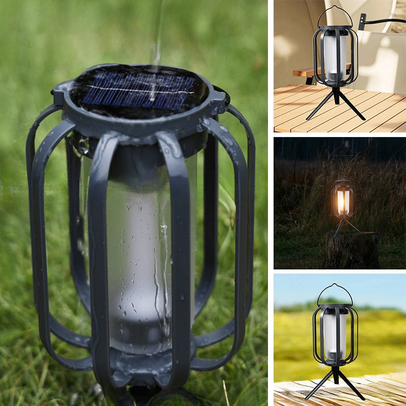 FlameGlow – Solar Laterne mit 4 Lichtmodi | Für Camping, Garten & gemütliche Abende