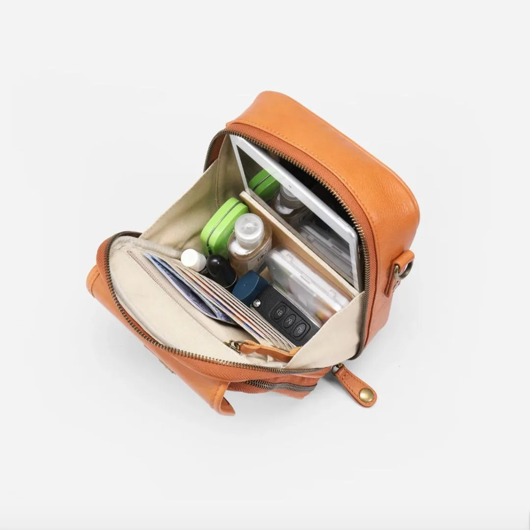 BellaVint – Stilvolle Vintage Crossbody-Tasche mit cleverer Organisation