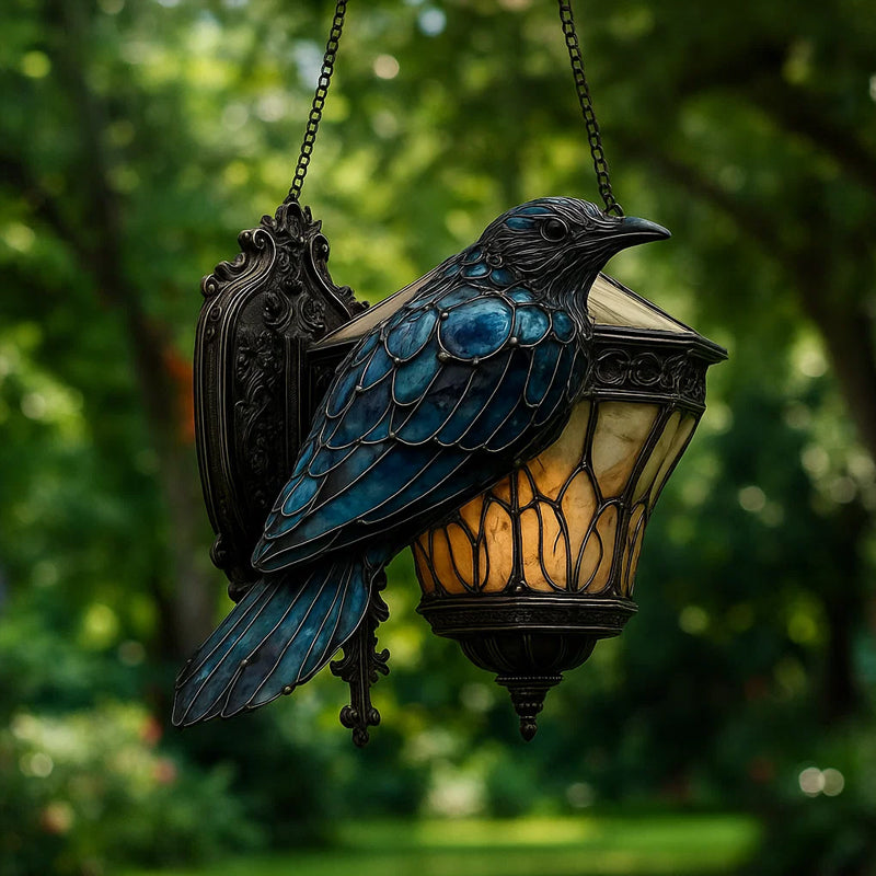 Rabenlicht – Mystische Glaslaterne im Gothic-Stil