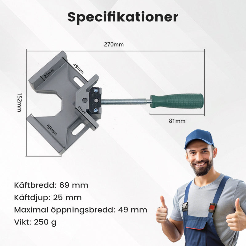Robuste 90°-Winkelklemme – Präzise Fixierung für perfekte Ergebnisse