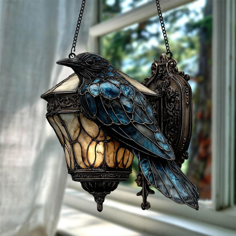 Rabenlicht – Mystische Glaslaterne im Gothic-Stil