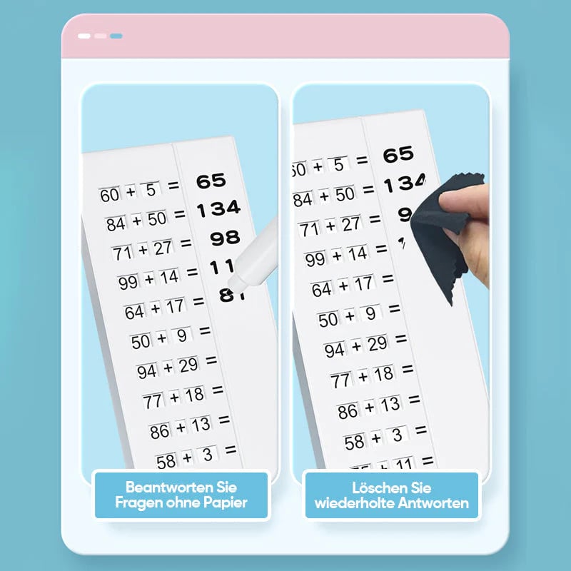 MathMind Trainer™ – Wiederverwendbare Rechentafel für Kinder