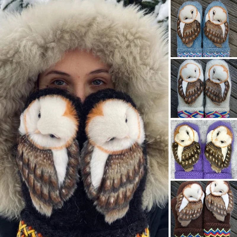 OwlWarm™ – Warme Winterhandschuhe mit Eulenmotiv