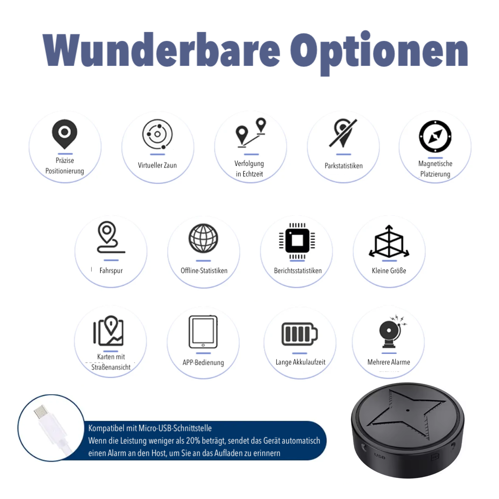 Trackpod™ – Magnetischer Mini-GPS-Tracker für Echtzeit-Überwachung