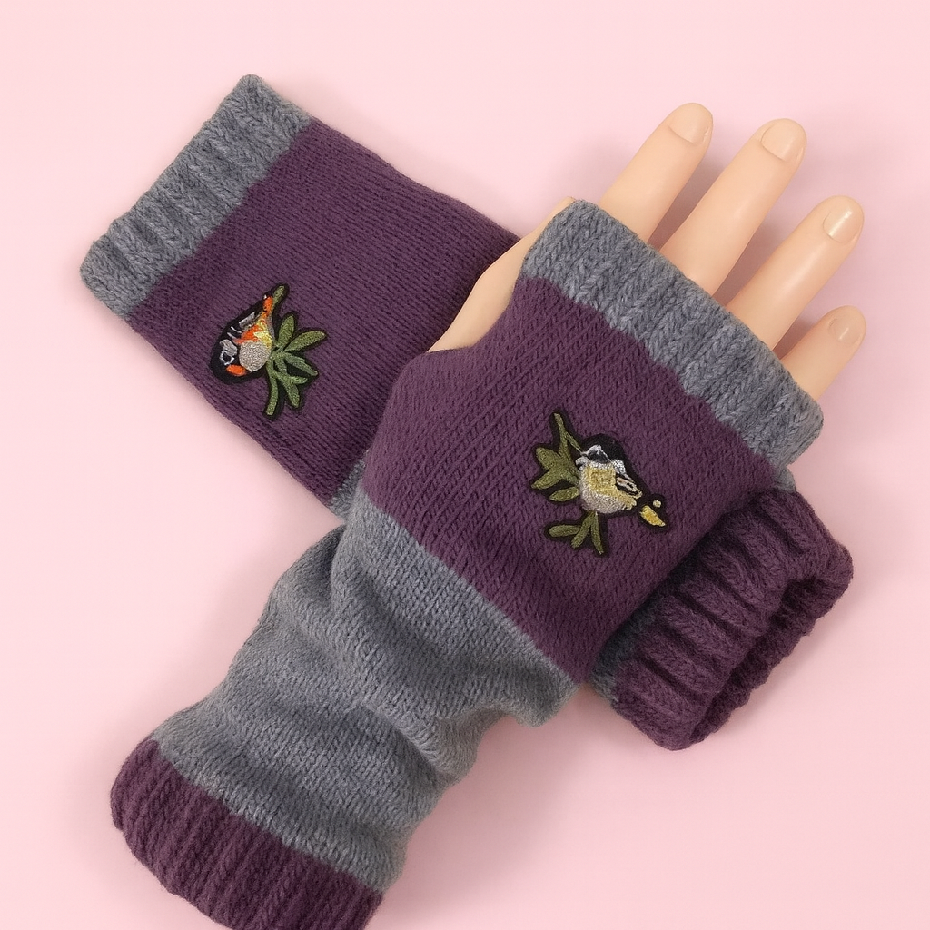 BirdieWarm™ – Fingerlose Winterhandschuhe mit Vogelstickerei