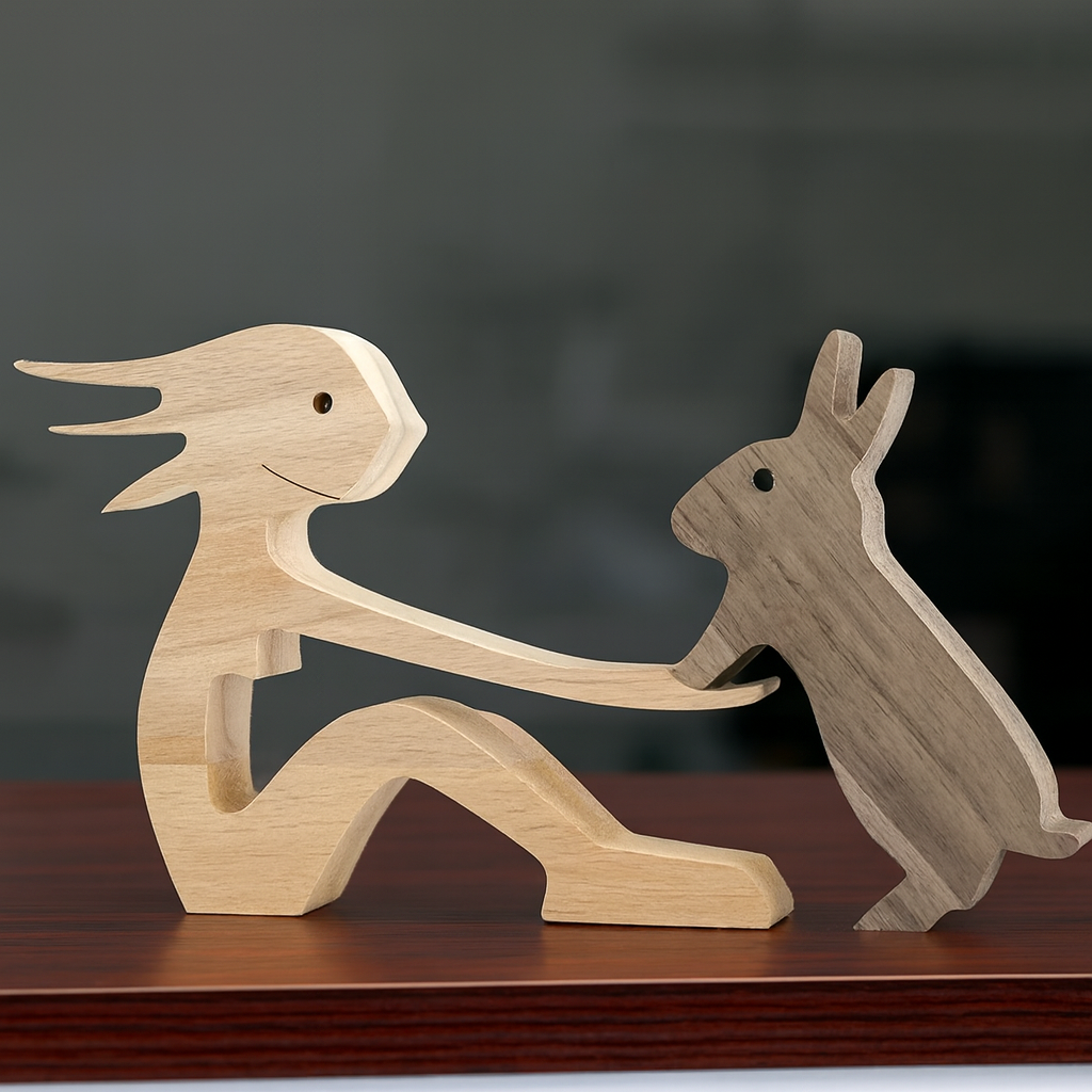 PetHarmony™ – Handgefertigte Holzskulptur für Tierliebhaber