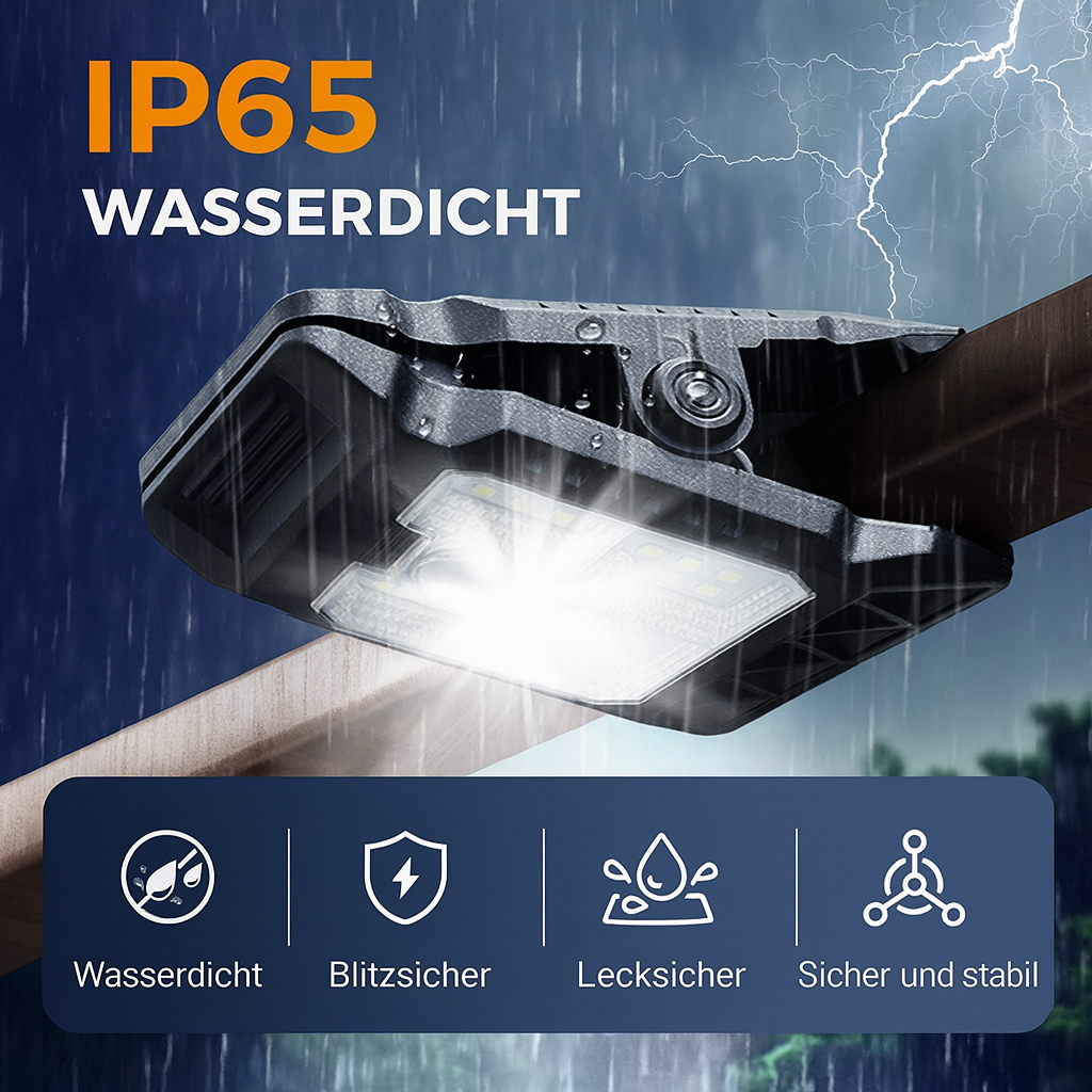 SolarGuard ClipLight™ – Bewegungslicht ohne Kabel & Stromkosten