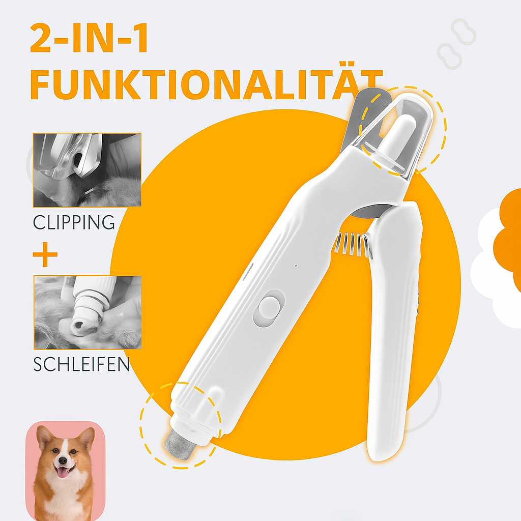 ClawEase – Sanfter 2-in-1 Krallenschneider & Schleifer für Haustiere