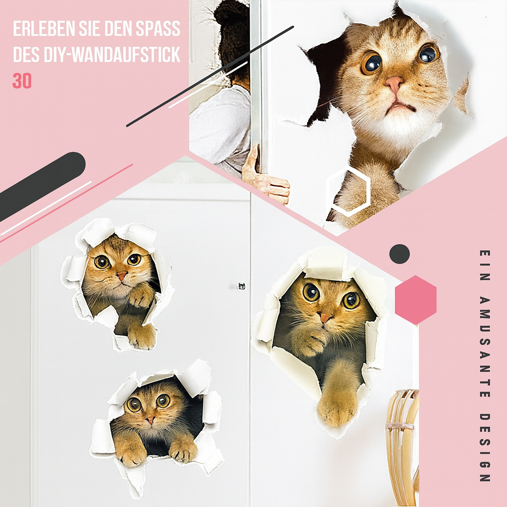 PetWallies™ – Süße 3D-Wandsticker mit Katzen & Hunden