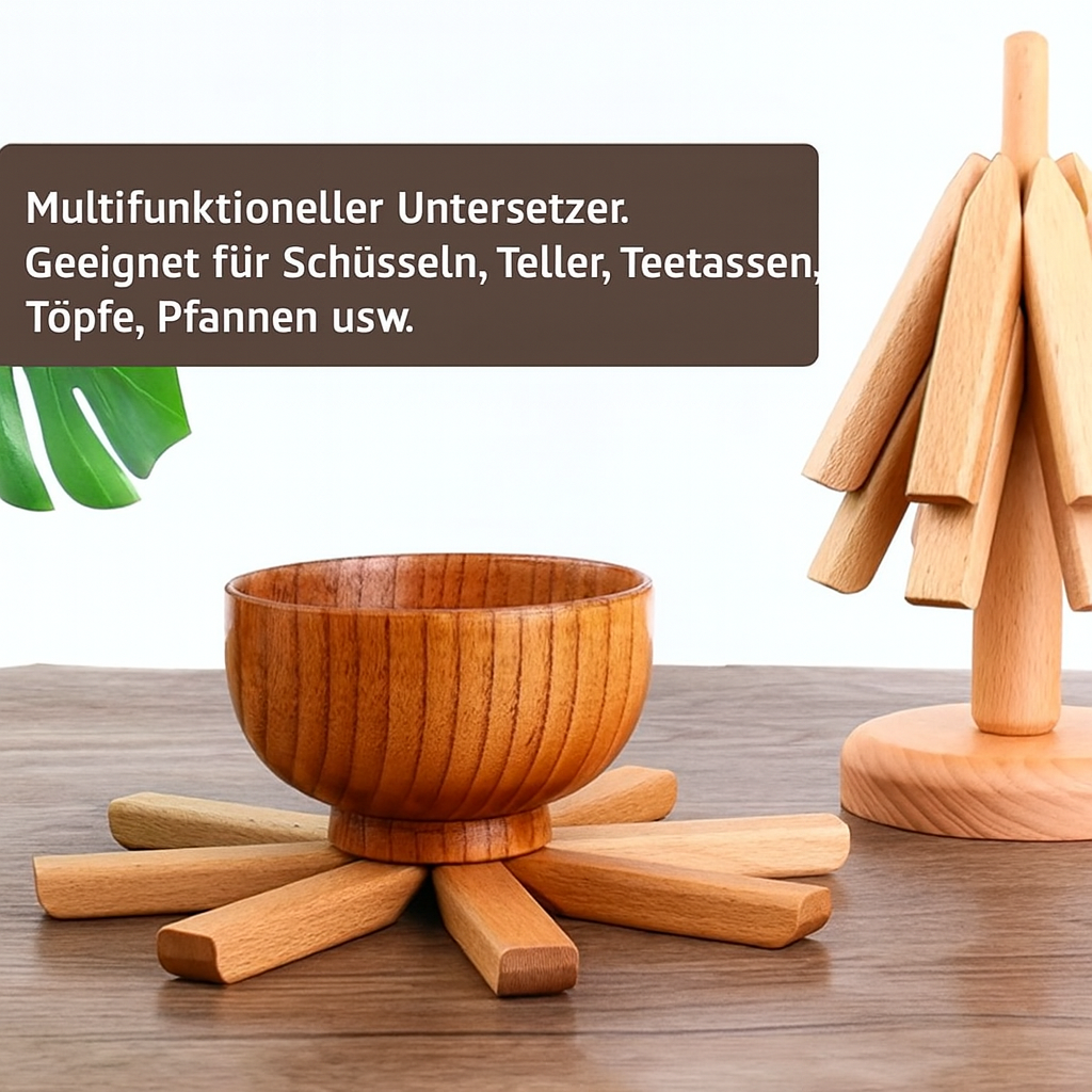 HolzHalt Design – Stilvolle Hitzeuntersetzer aus Naturholz