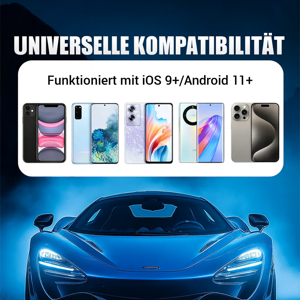 DriveLink Pro – 2-in-1 Kabellos-Adapter für iPhone & Android Auto