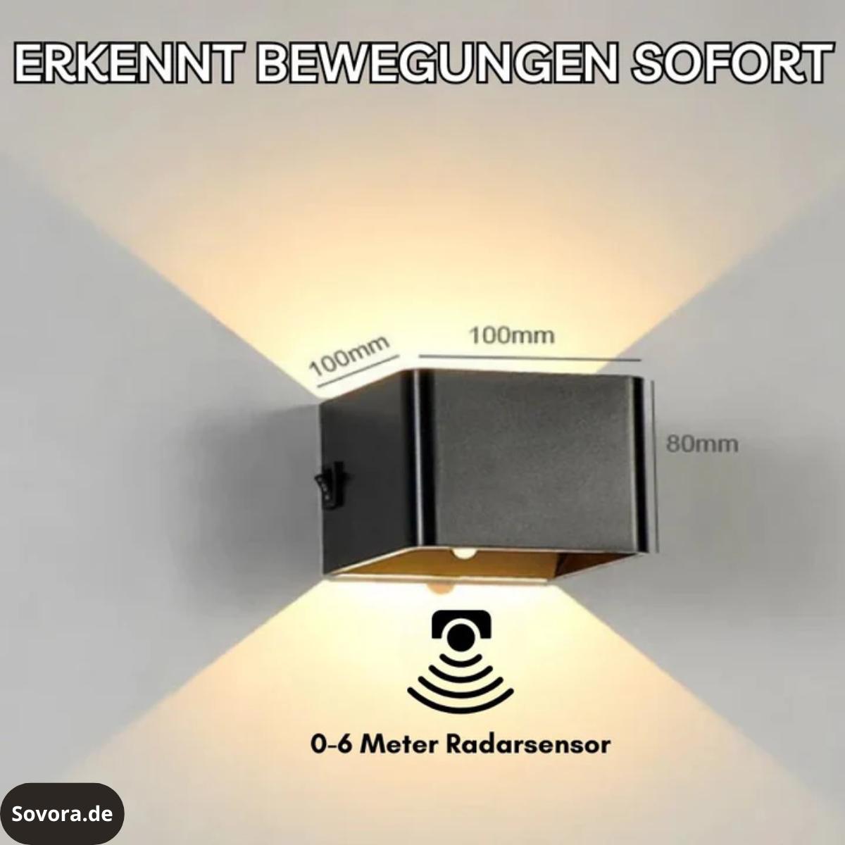 LuminaCube™ – Kabellose Luxus-Wandlampe für innen & außen