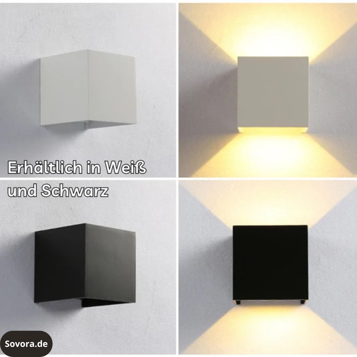 LuminaCube™ – Kabellose Luxus-Wandlampe für innen & außen