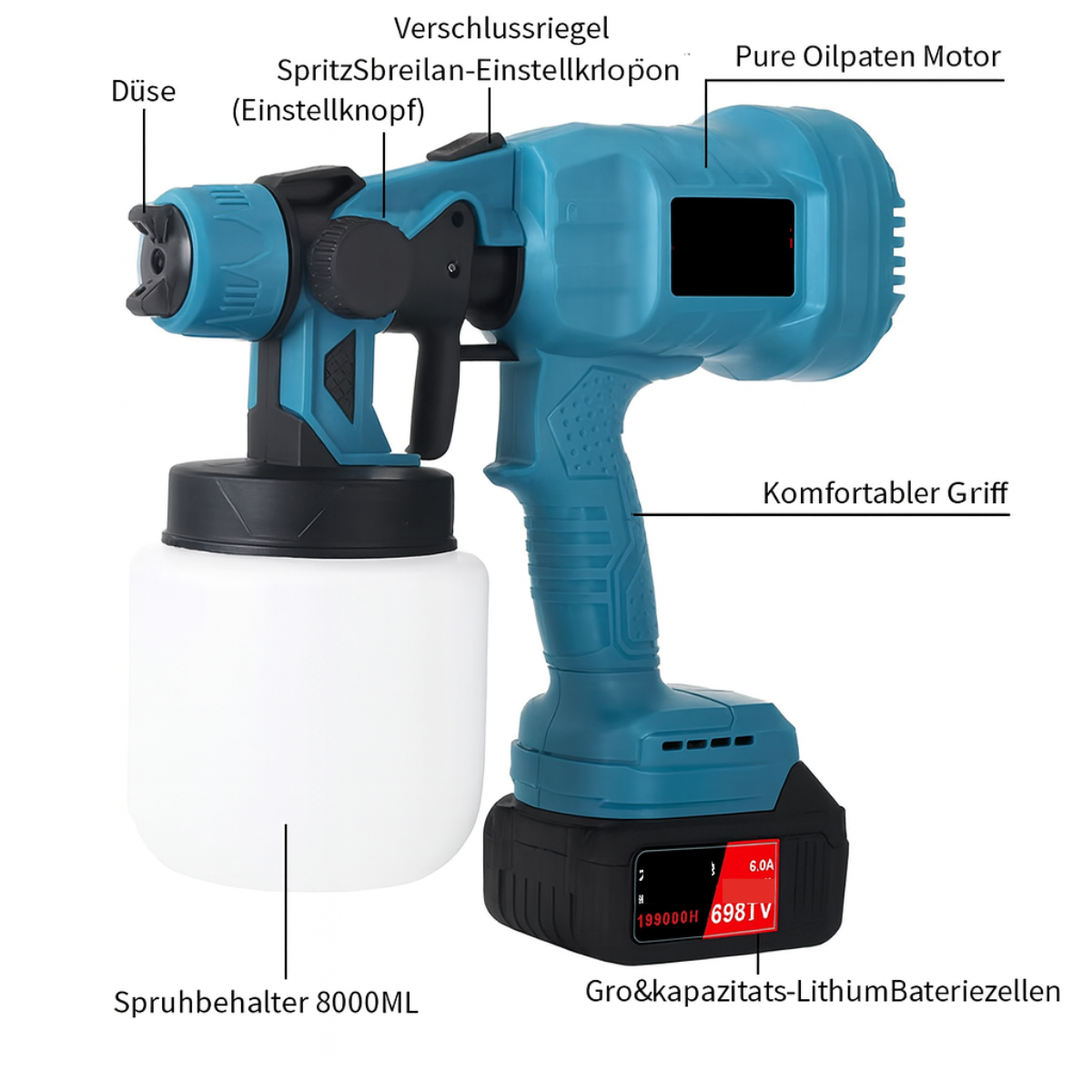 PaintPro X – Kabellose Elektrische Farbsprühpistole
