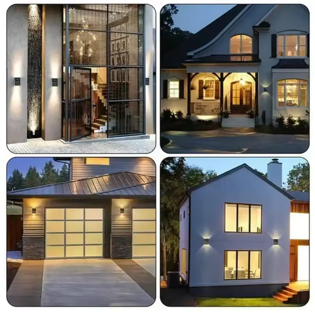 LumoRay – RGB-Solarwandleuchte für Terrasse & Fassade mit 4-seitiger Beleuchtung