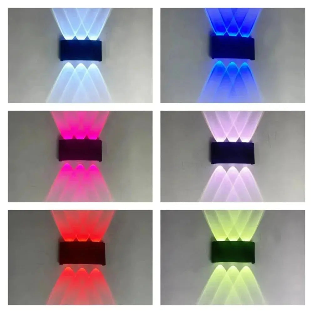 LumoRay – RGB-Solarwandleuchte für Terrasse & Fassade mit 4-seitiger Beleuchtung