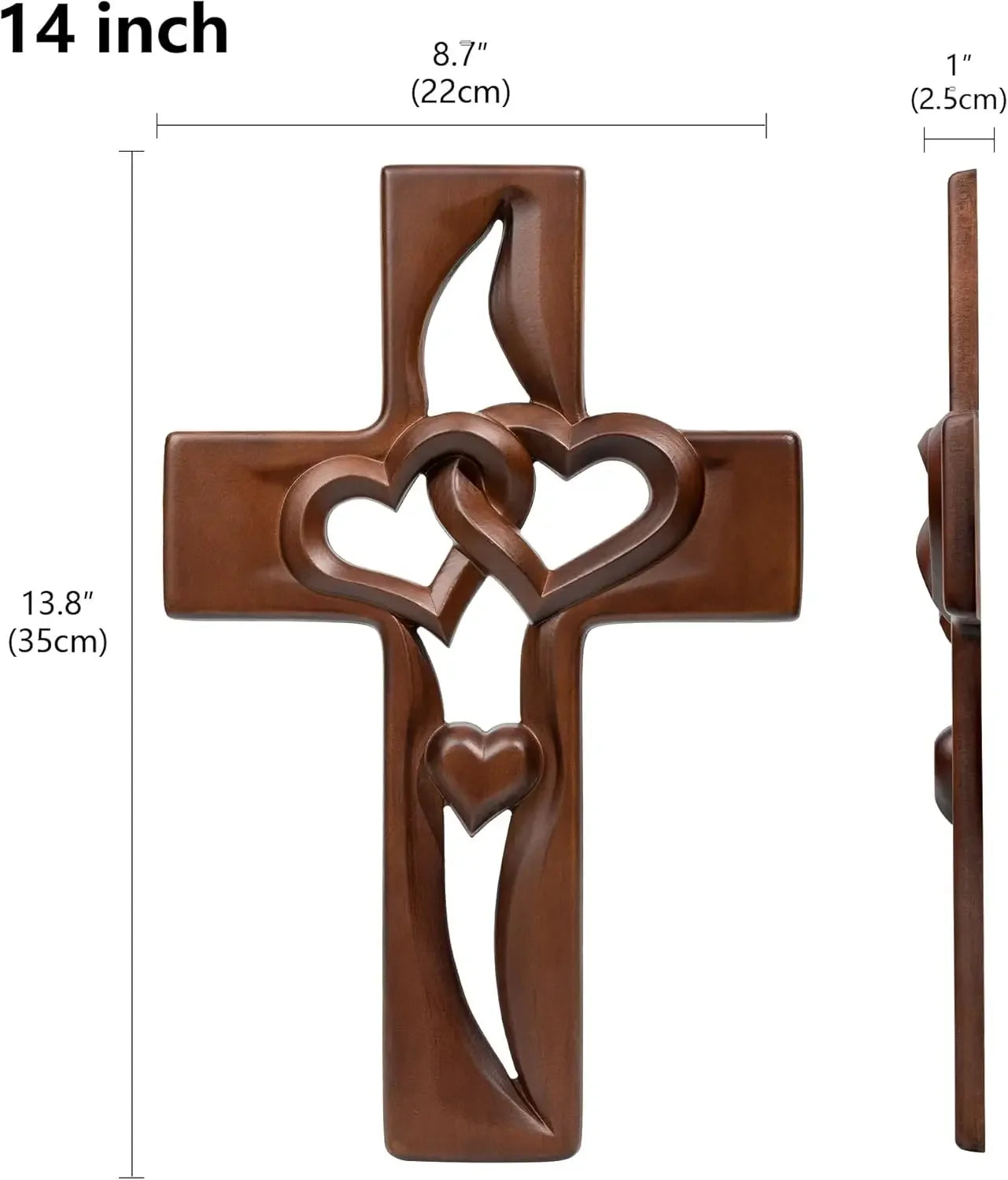 FaithBond™ – Holz-Kreuz mit verschlungenen Herzen