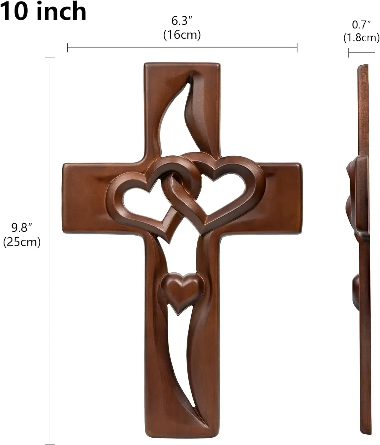 FaithBond™ – Holz-Kreuz mit verschlungenen Herzen