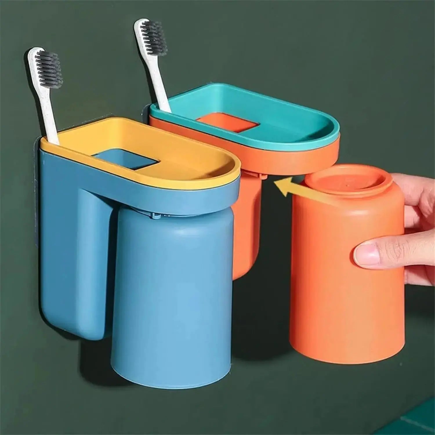 CleanMount – Zahnbürstenhalter mit Becher ohne Bohren