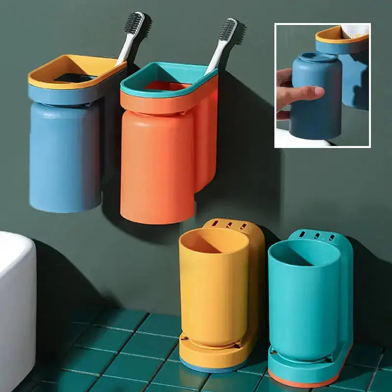 CleanMount – Zahnbürstenhalter mit Becher ohne Bohren