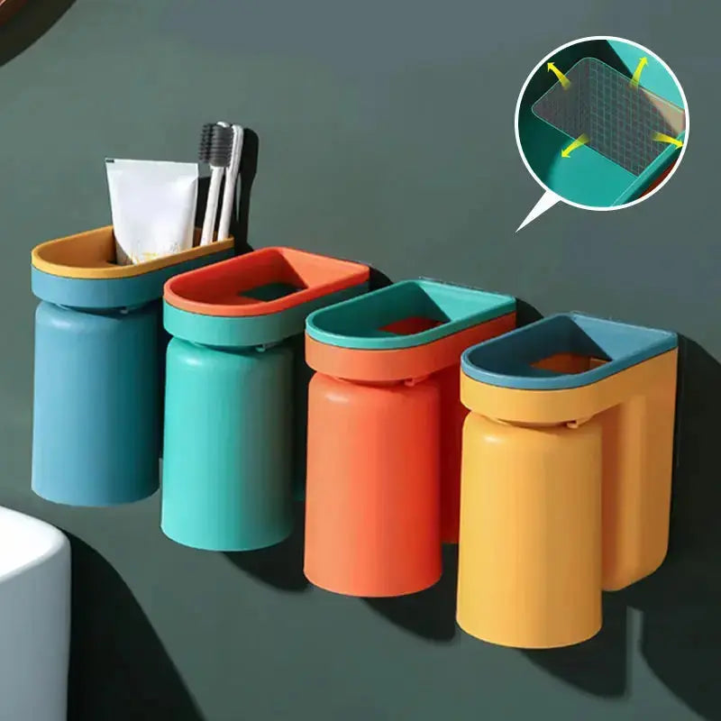 CleanMount – Zahnbürstenhalter mit Becher ohne Bohren