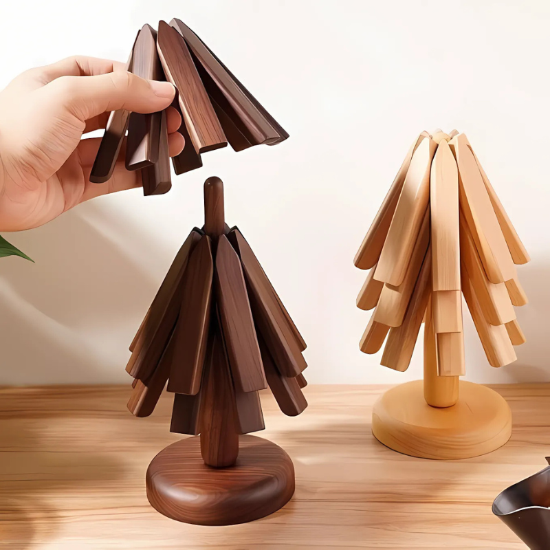 HolzHalt Design – Stilvolle Hitzeuntersetzer aus Naturholz