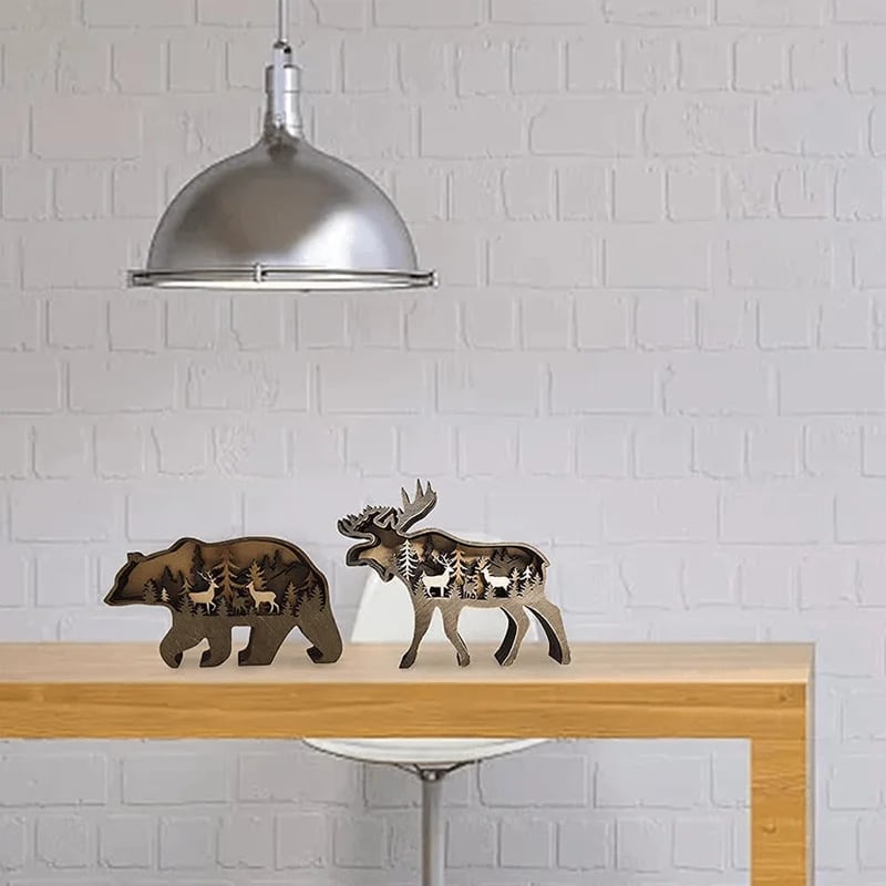 ForestLight™ – Holzlampe mit Berglandschaft &amp; LED-Beleuchtung