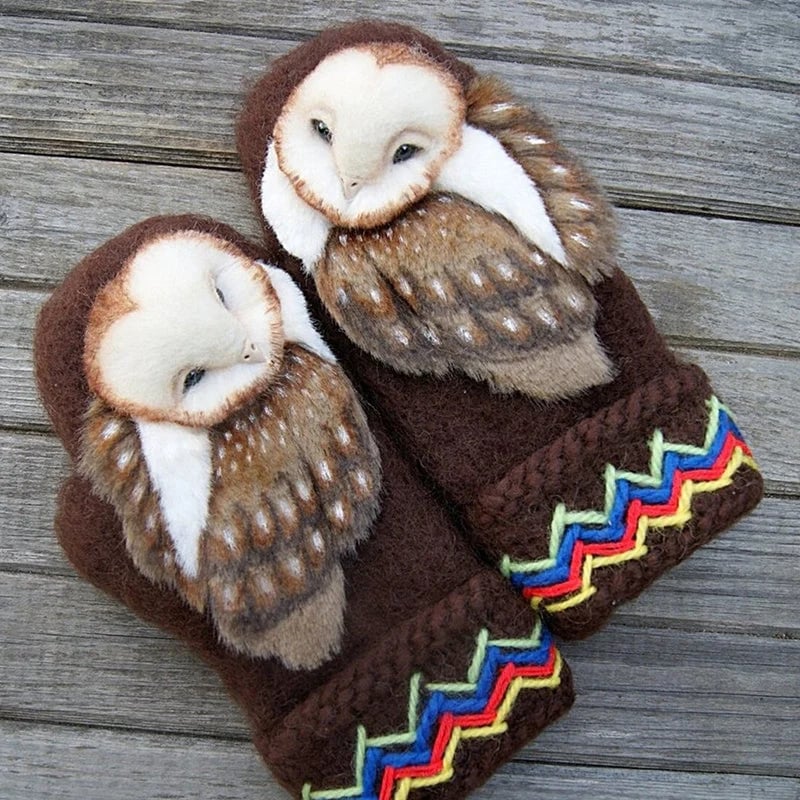 OwlWarm™ – Warme Winterhandschuhe mit Eulenmotiv