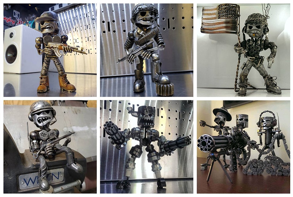 StahlMut™ – Handgemachter Metall-Soldat aus echten Autoteilen