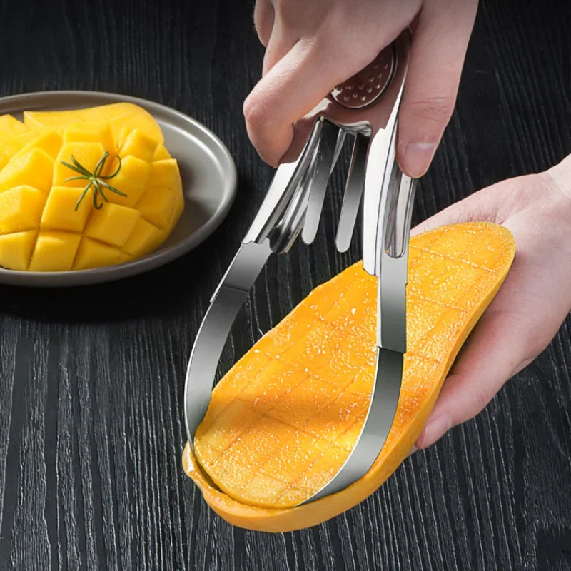 MangoMate™ – 2-in-1 Mangoschneider | Antihaft & Edelstahl | Perfekte Schnitte in Sekunden