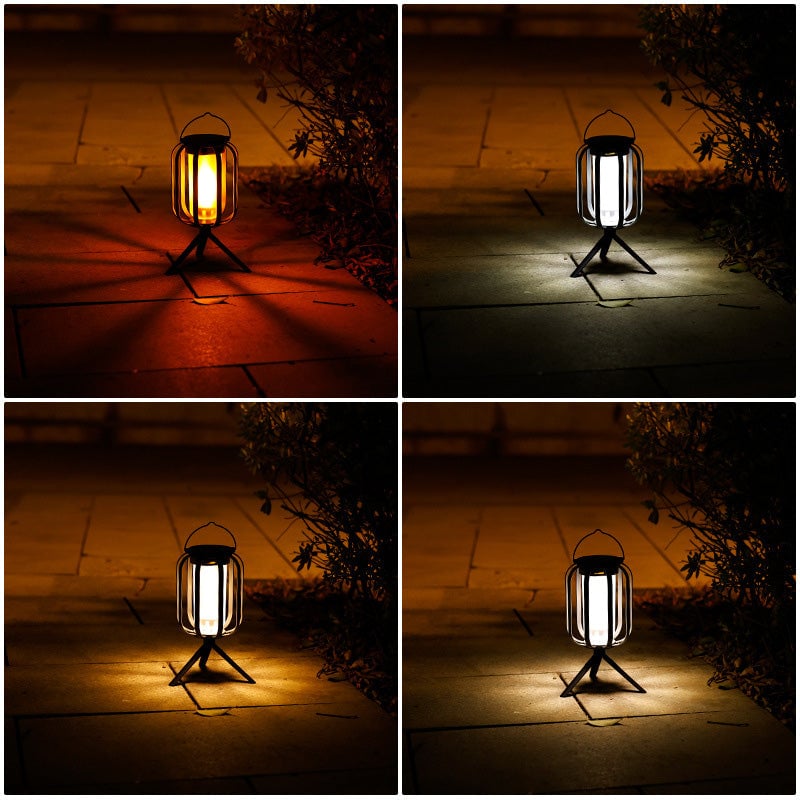 FlameGlow – Solar Laterne mit 4 Lichtmodi | Für Camping, Garten & gemütliche Abende