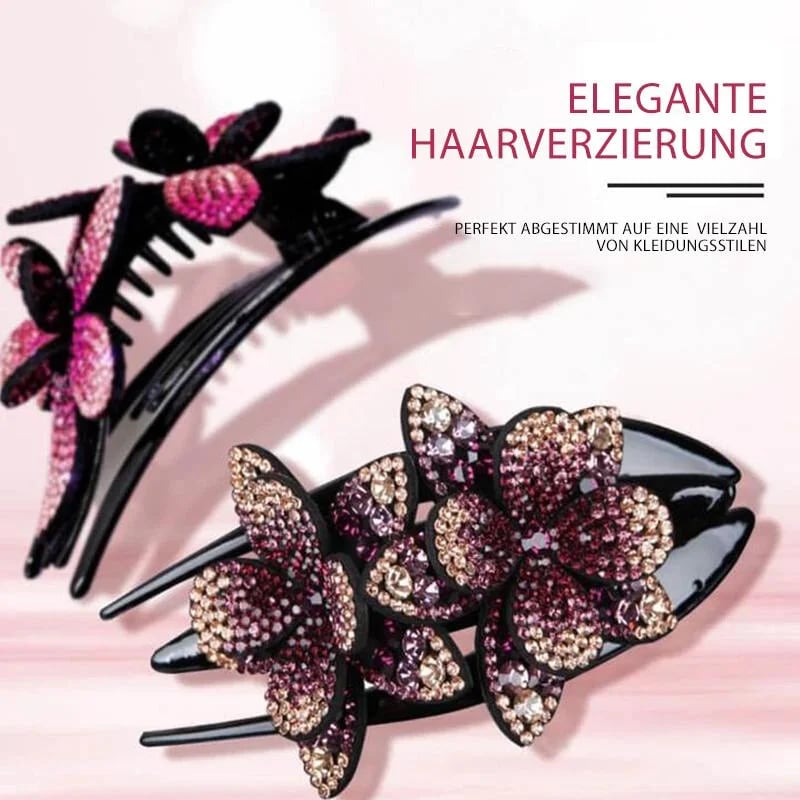 1 +1 GRATIS | GlamClasp™ – Strass Doppelblume Haarspange